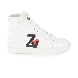 ZADIG & VOLTAIRE Logo High Top Zip Sneakers size 37